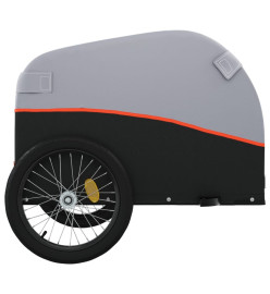 Remorque pour vélo noir et orange 45 kg fer