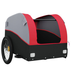 Remorque pour vélo noir et rouge 45 kg fer