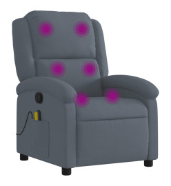 Fauteuil de massage inclinable gris foncé velours