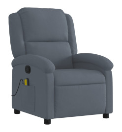 Fauteuil de massage inclinable gris foncé velours