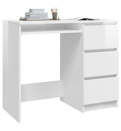 Bureau Blanc brillant 90x45x76 cm Aggloméré