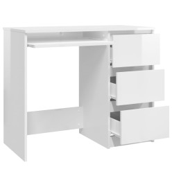 Bureau Blanc brillant 90x45x76 cm Aggloméré