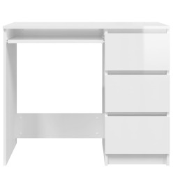 Bureau Blanc brillant 90x45x76 cm Aggloméré