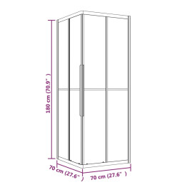 Cabine de douche ESG semi-dépoli 70x70x180 cm Noir