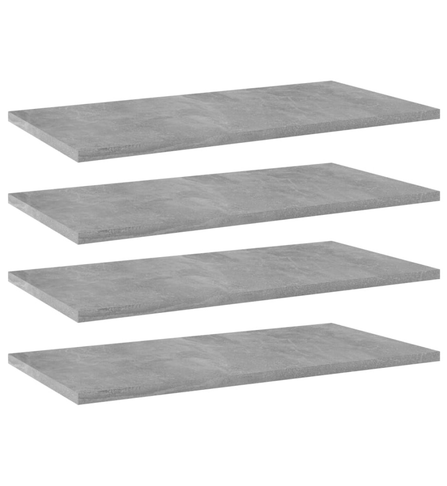 Panneaux de bibliothèque 4 pcs Gris béton 60x30x1,5cm Aggloméré