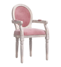 Chaise à manger rose 54x56x96,5 cm velours