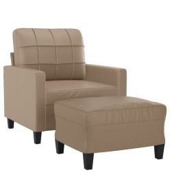 Fauteuil avec repose-pied Cappuccino 60 cm Similicuir