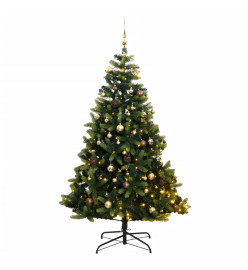 Sapin de Noël artificiel articulé 300 LED et boules 210 cm