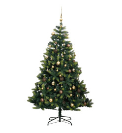 Sapin de Noël artificiel articulé 300 LED et boules 210 cm