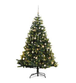 Sapin de Noël artificiel articulé 300 LED et boules 180 cm