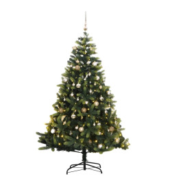 Sapin de Noël artificiel articulé 300 LED et boules 210 cm