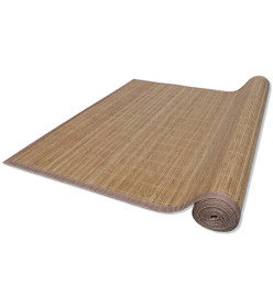 Tapis en bambou marron à latte rectangulaire 80 x 200 cm