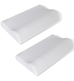 Set de 2 oreillers ergonomiques en mousse à mémoire de forme