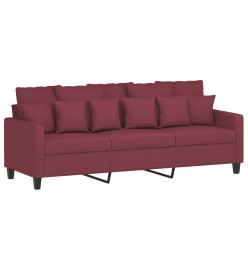 Ensemble de canapés 3 pcs avec coussins Rouge bordeaux Tissu