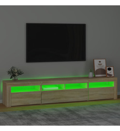 Meuble TV avec lumières LED Chêne sonoma 210x35x40 cm