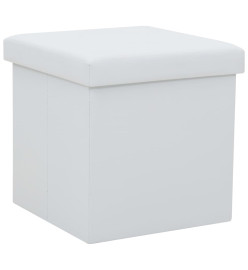 Tabourets de rangement pliables lot de 2 blanc similicuir