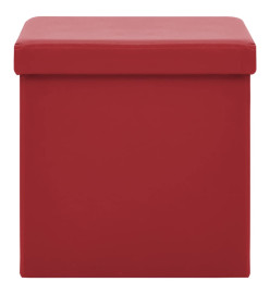 Tabouret de rangement pliable Rouge bordeaux PVC