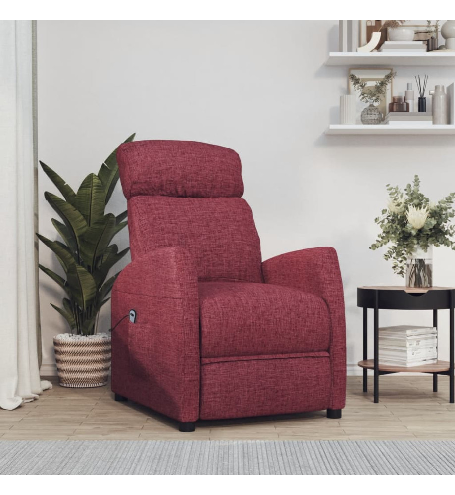 Fauteuil inclinable électrique Rouge bordeaux Tissu