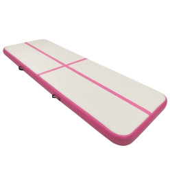 Tapis gonflable de gymnastique avec pompe 300x100x20cm PVC Rose