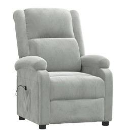 Fauteuil inclinable électrique gris clair velours