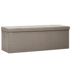 Banc de rangement pliable Taupe Faux lin