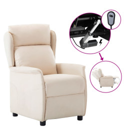 Fauteuil inclinable électrique Crème Tissu