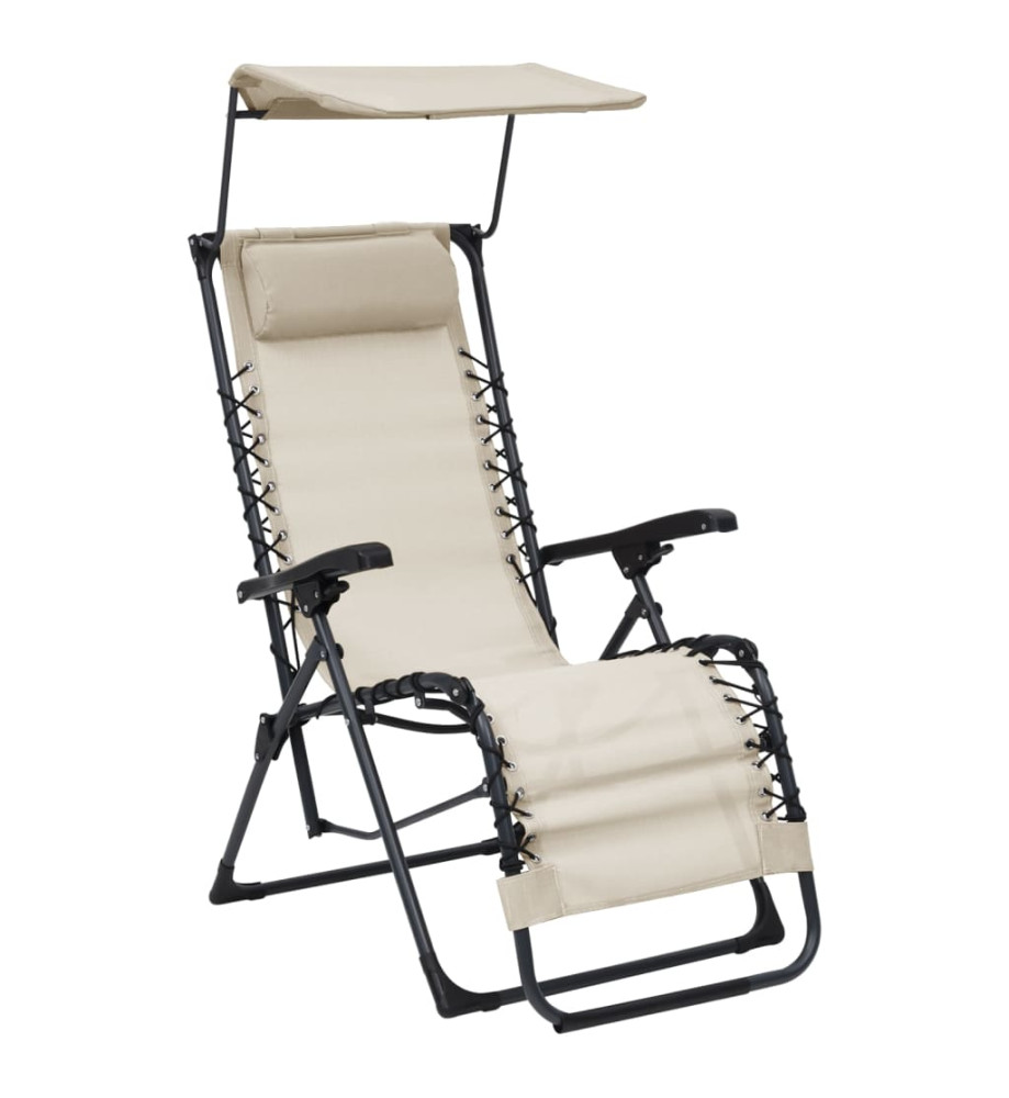 Chaise pliable de terrasse Textilène Crème Chaise pliable de terrasse Textilène Crème