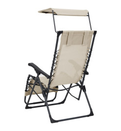Chaise pliable de terrasse Textilène Crème