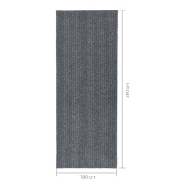 Tapis 100x300 cm Gris