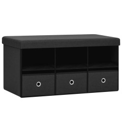 Banc de rangement pliable Noir 76x38x38 cm Faux lin