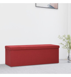 Banc de rangement pliable Rouge bordeaux Faux lin