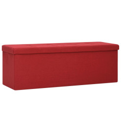 Banc de rangement pliable Rouge bordeaux Faux lin