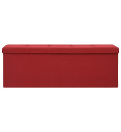 Banc de rangement pliable Rouge bordeaux Faux lin