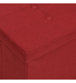 Banc de rangement pliable Rouge bordeaux Faux lin