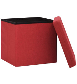 Tabouret de rangement pliable Rouge bordeaux Faux lin