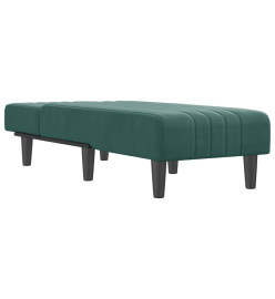 Chaise longue vert foncé velours