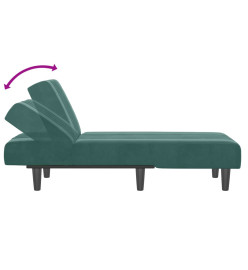 Chaise longue vert foncé velours