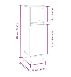 Ensemble d'armoires salle de bain 3 pcs blanc bois d'ingénierie