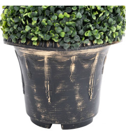 Plante de buis artificiel en spirale avec pot Vert 59 cm