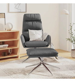 Chaise de relaxation avec tabouret Gris clair Tissu