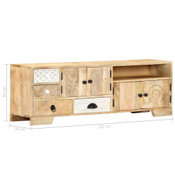 Meuble TV 120x30x40 cm Bois massif de manguier