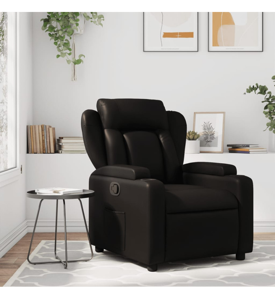 Fauteuil inclinable Noir Similicuir