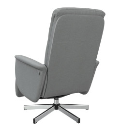 Fauteuil inclinable de massage et repose-pieds gris clair tissu