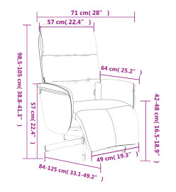 Fauteuil inclinable de massage et repose-pieds gris clair tissu