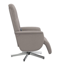 Fauteuil inclinable de massage avec repose-pieds taupe tissu