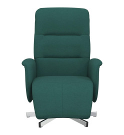 Fauteuil inclinable avec repose-pieds vert foncé tissu