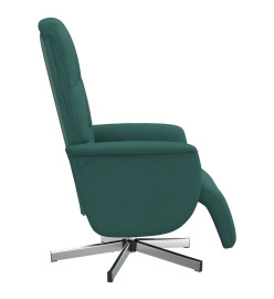 Fauteuil inclinable avec repose-pieds vert foncé tissu