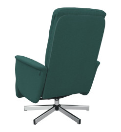 Fauteuil inclinable avec repose-pieds vert foncé tissu