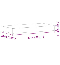 Étagère murale 40x20x4 cm bois massif de hêtre