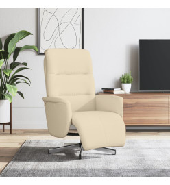 Fauteuil inclinable avec repose-pied crème tissu